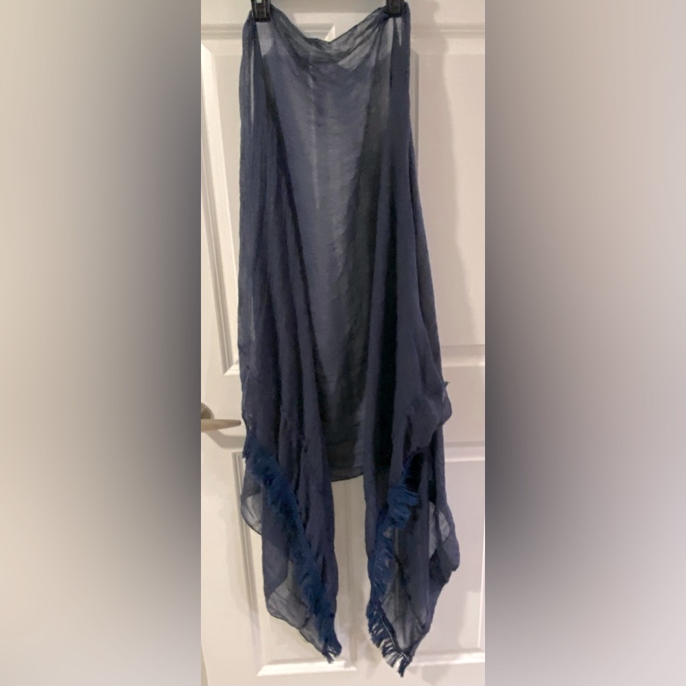 G. H. Bass navy blue scarf lace and fringe